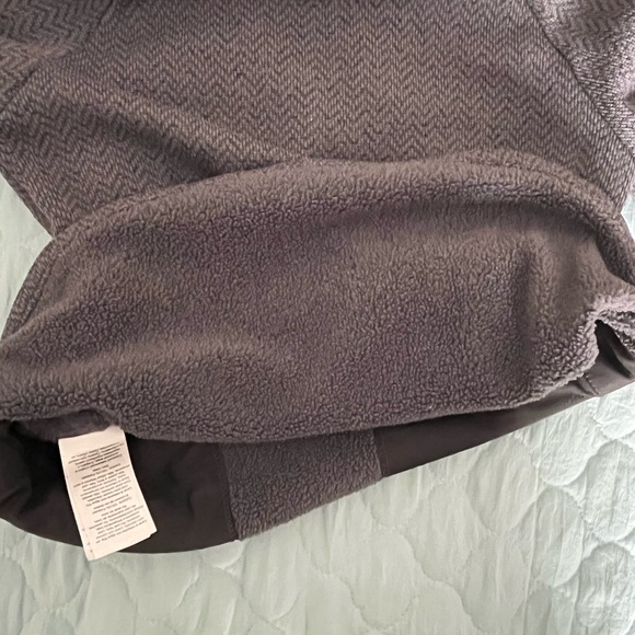 Columbia Gray Tweed Hooded Fleece Lined Quarter Buttoned Pullover - Picture 5 of 6